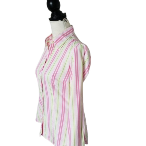 💕Lilly pulitzer collared shirt button down green/pink size 2  NWOT💕 - Picture 5 of 8